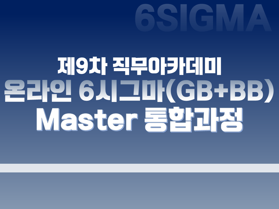 2020 제9차 직무아카데미(6시그마 GB+BB Master 자격증 통합과정)