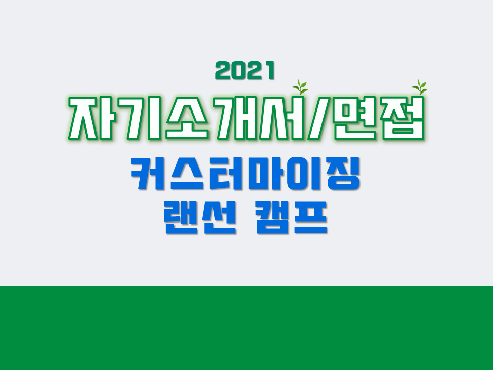 2021 자기소개서/면접 커스터마이징 랜선 캠프