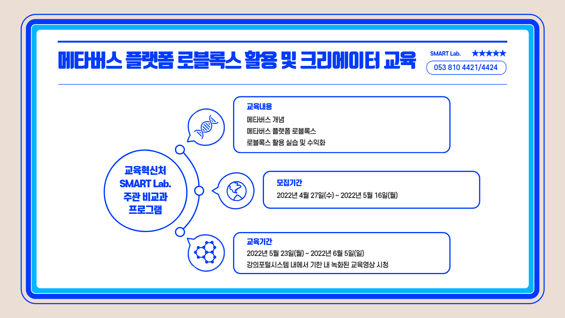 메타버스 플랫폼 로블록스 활용 및 크리에이터 교육 - 2022학년도 SMART Lab. 5차 비교과프로그램 교육