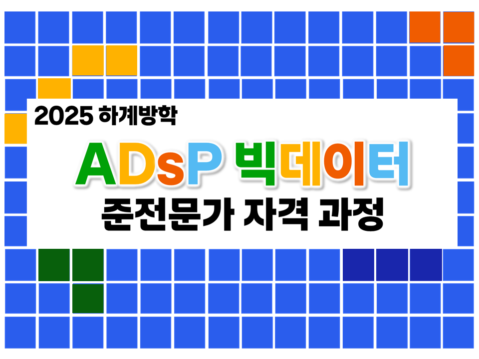 2025 하계방학 ADsP 빅데이터 준전문가 자격과정